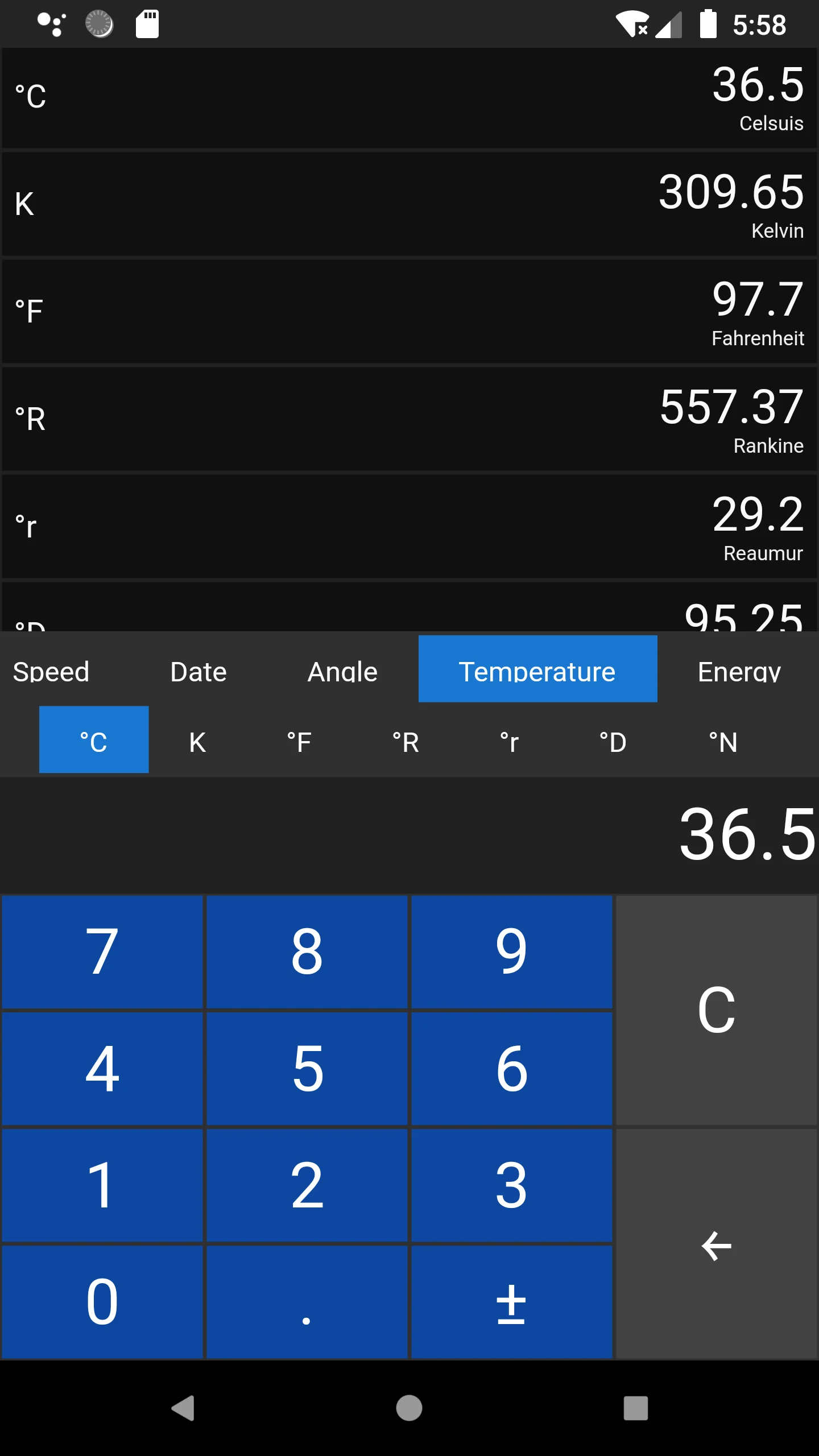 Unit Converter screenshot